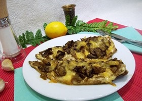 Recept a sült makréla gomba és sajt