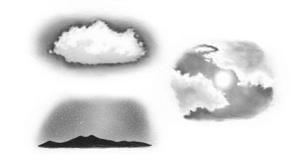 Desenează nori și cer