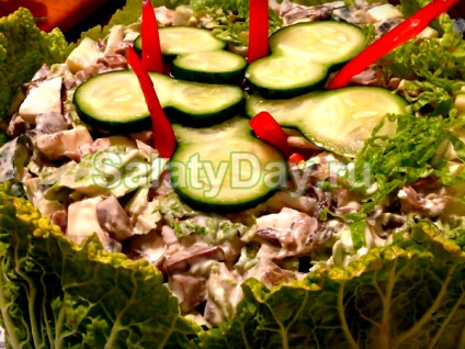 Salată de ombilicile de pui - o rețetă rețetă cu fotografii și videoclipuri