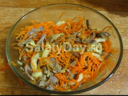 Salată de ombilicile de pui - o rețetă rețetă cu fotografii și videoclipuri