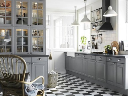 Bucătărie gri, așa cum arată în interior, fotografii, idei, combinație cu alte culori