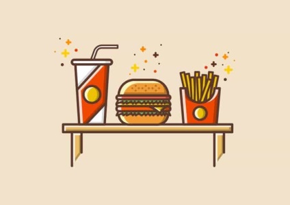 Illusztrációk készítése gyors ételekkel az Adobe Illustrator programban