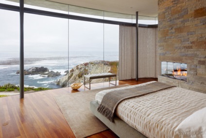 Dormitor cu ferestre panoramice - fotografie de interioare de lux pentru tine