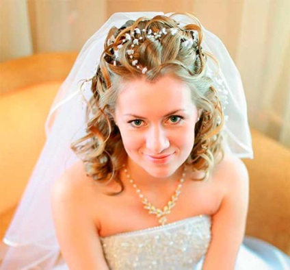 Coafuri de nunta pentru parul scurt cu un voal - cele mai bune optiuni si fotografii