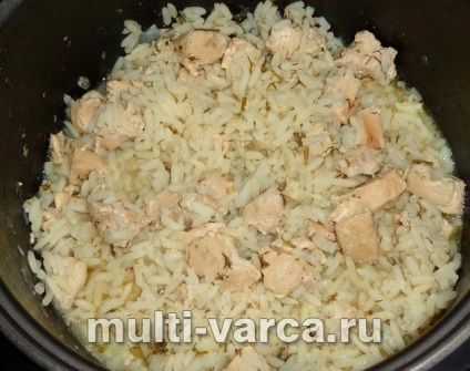 Gătitul de pui cu orez într-un multivariat