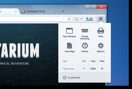 Firefox va afișa un meniu principal personalizabil