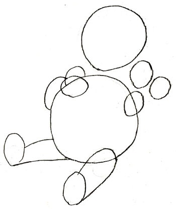 Winnie the Pooh deseneaza un pui de urs in etape - cum sa desenezi un pufos