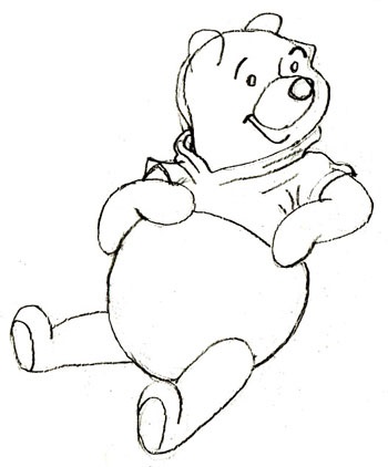 Winnie the Pooh deseneaza un pui de urs in etape - cum sa desenezi un pufos