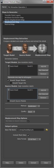 Vizualizarea deplasării vectorului cu mudbox cu v-ray