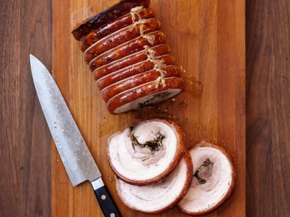 Печена porchetta (ролка бекон), два пъти рецепта мариновани със снимки, Grand кулинарен