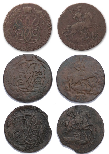 Contrafăcute falsificate de monede de cupru de la mijlocul secolului al XIX-lea