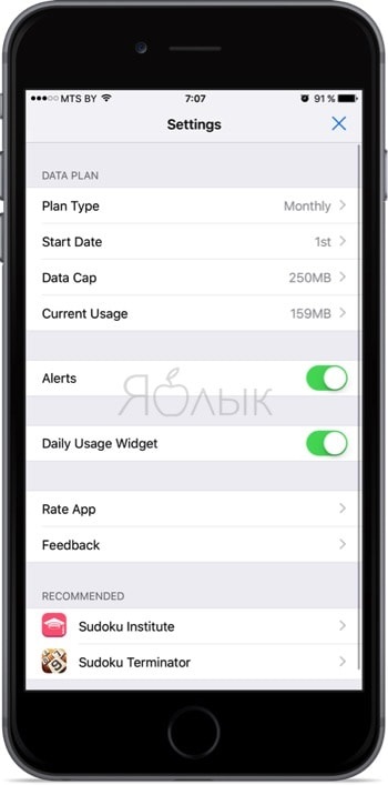Widget de date sau cum să urmăriți cheltuiala traficului celular (mobil) către iPhone, știri Apple