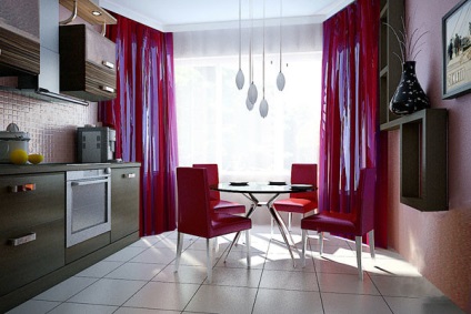 Design de bucătărie-studio în apartament p-44t decoratiuni interioare de sufragerie, sala de mese, video și fotografie