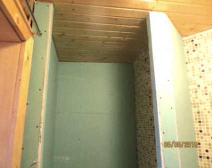 Cabină de duș din carton de gips cu fotografie proprie