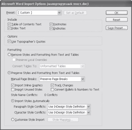 Importați text în formatele rtf și doc - adobe indesign cs3