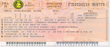 Informații privind biletul de tren