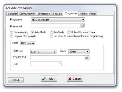 Folosind bootloader bascom-avr - informații utile - avr - proiecte pe microcontrolerele avr