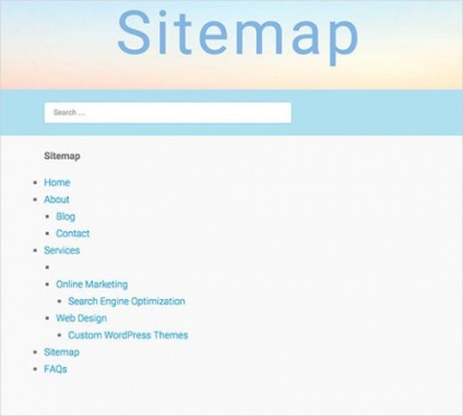 Cum se adaugă pagina Wordpress html-sitemap, cms și motoare pentru site-uri