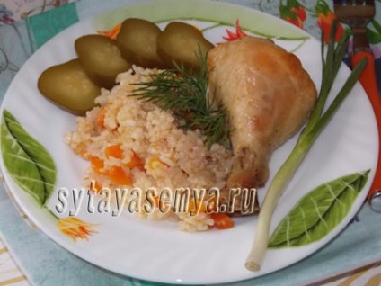 Csirke rizs a sütőben, recept egy fotóval