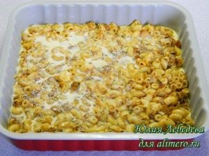 Macaroni rakott konzerv halakkal