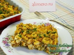 Macaroni rakott konzerv halakkal