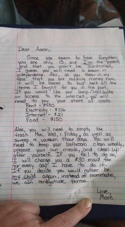 Mama mea a scris o scrisoare pentru ai pedepsi pe fiul ei, dar nici măcar nu bănuia că citește întregul
