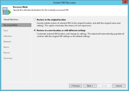 Recuperarea instantanee a unei mașini virtuale - scenarii de bază pentru Microsoft hyper-v