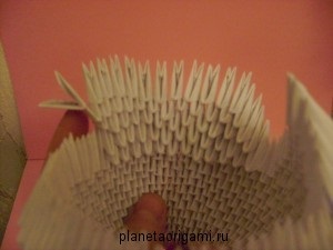 Diagramă de asamblare a lebedelor modulară origami