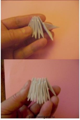 Diagramă de asamblare a lebedelor modulară origami