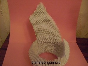 Diagramă de asamblare a lebedelor modulară origami