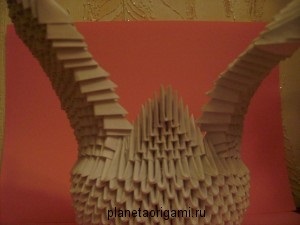 Diagramă de asamblare a lebedelor modulară origami