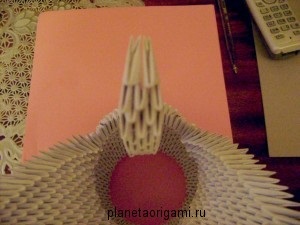 Diagramă de asamblare a lebedelor modulară origami