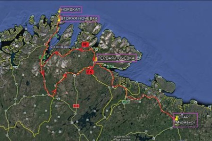 Murmansk-Nordkap (nordul Norvegiei) aruncat marș pentru weekend