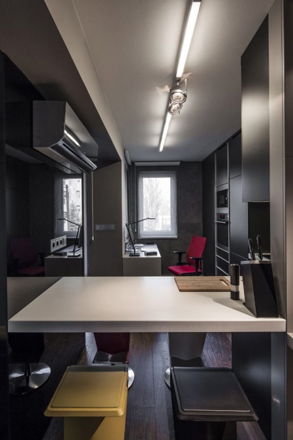 Bărbați interior design apartament de licență 40 de metri pătrați