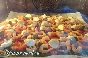 Pizza cu creveți și brânză, rețetă