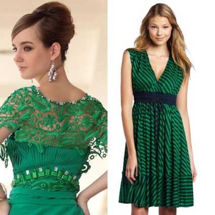 Rochii de culoare verde pentru 2017 - tendințe de modă cu fotografii