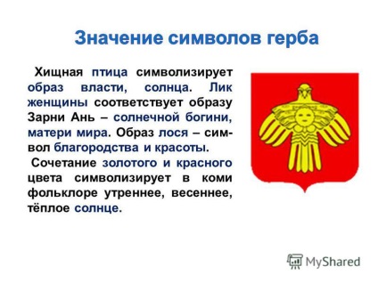 Prezentare pe tema simbolurilor Republicii Komi