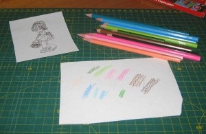 Ștampile de colorare, colorarea cu creioane de acuarelă scrapbooking - o singură informație