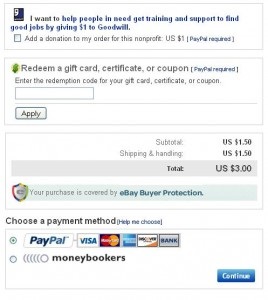 Plătiți pe eBay prin intermediul Moneybookers