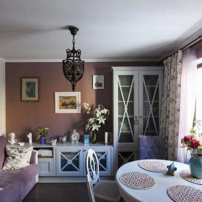 Perdele pentru camera de zi în stilul de fotografie Provence în interior