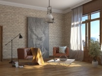 Perdele în apartament studio cu o cameră, fotografie a celor mai bune din interior