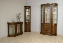 Corner bemutató a nappali szobai üvegáruknak, szekrény modern belső terekben, fehér bolt ablak fotó