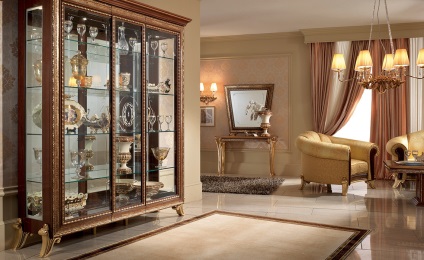 Dulap vitrină în vitrina interioară - vitrină pentru vesela și decor în sufragerie - 30 de fotografii