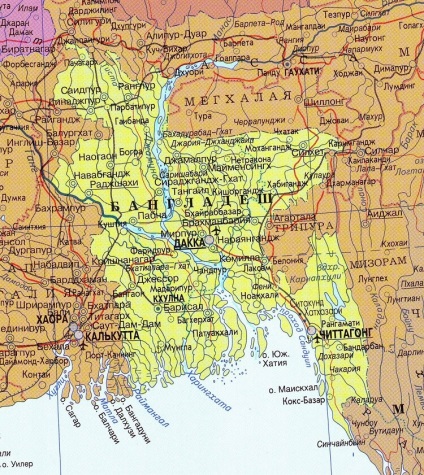 Bangladesh pe harta lumii si Asia orasul dacca - capitala din care tara (sezonul 2017)