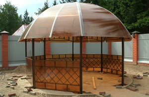 Pavilioane din policarbonat - construim canopies de grădină pentru a da propriile mâini fotografie, video