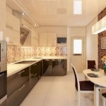 Design de bucătărie în tonuri de bej-maro, interior de bucătărie