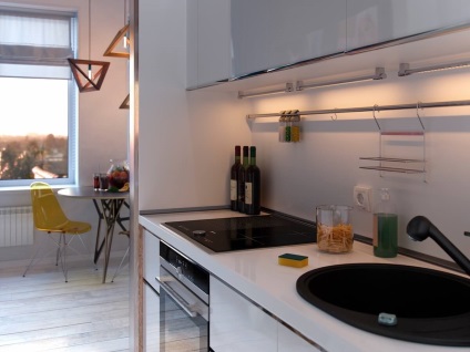 Design apartmanok, merész dekoráció kis szobákban, intelligens belső tér
