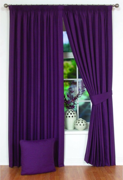 Purple perdele în interior - 50 de fotografii de opțiuni de design