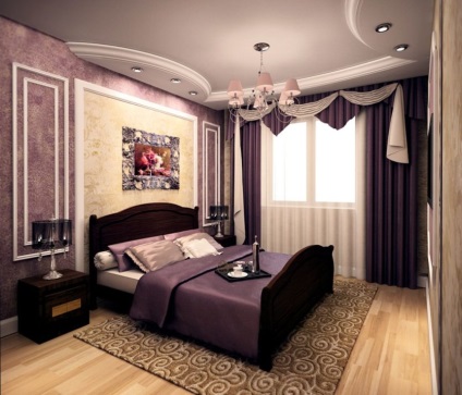 Purple perdele în interior - 50 de fotografii de opțiuni de design