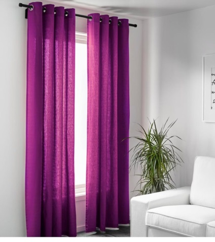 Purple perdele în interior - 50 de fotografii de opțiuni de design